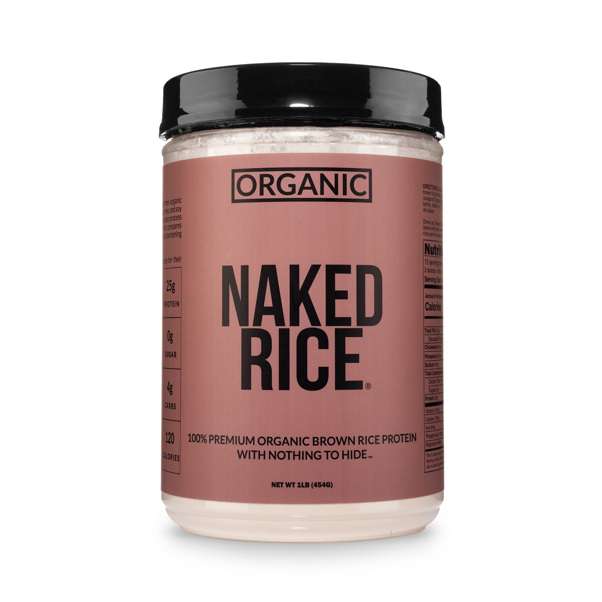 Naked Rice 1Lb - Organic Brown Rice Protein Powder - Vegan Protein Powder, GMO Free, Gluten Free & Soy Free. Plant-Based Protein, No Artificial Ingredients - 15 Servings