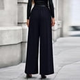 thumbnail image 4 of Dwellite Womens Wide Leg Trousers 2026 Elastic High Waisted Dress Pants Pleated Slacks Flowy Business Work Palazzo Pants Dark Blue 2XL, 4 of 7