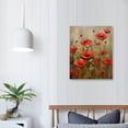 thumbnail image 3 of Shiartex Red Flowers Wall Art Vintage Style Picture Canvas Posters Print Modern Floral Artwork Framed For Living Room Bedroom Wall Painting Home Decor 16x20 Inch, 3 of 3