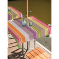 thumbnail image 2 of Square Outdoor Tablecloth with Umbrella Hole Colorful Striped Outside Table Cloth Waterproof Patio Table Cover Modern Stripes Vintage Farmhouse Zipper Tablecloths for Picnic Party Camping 54x54 Inch, 2 of 8