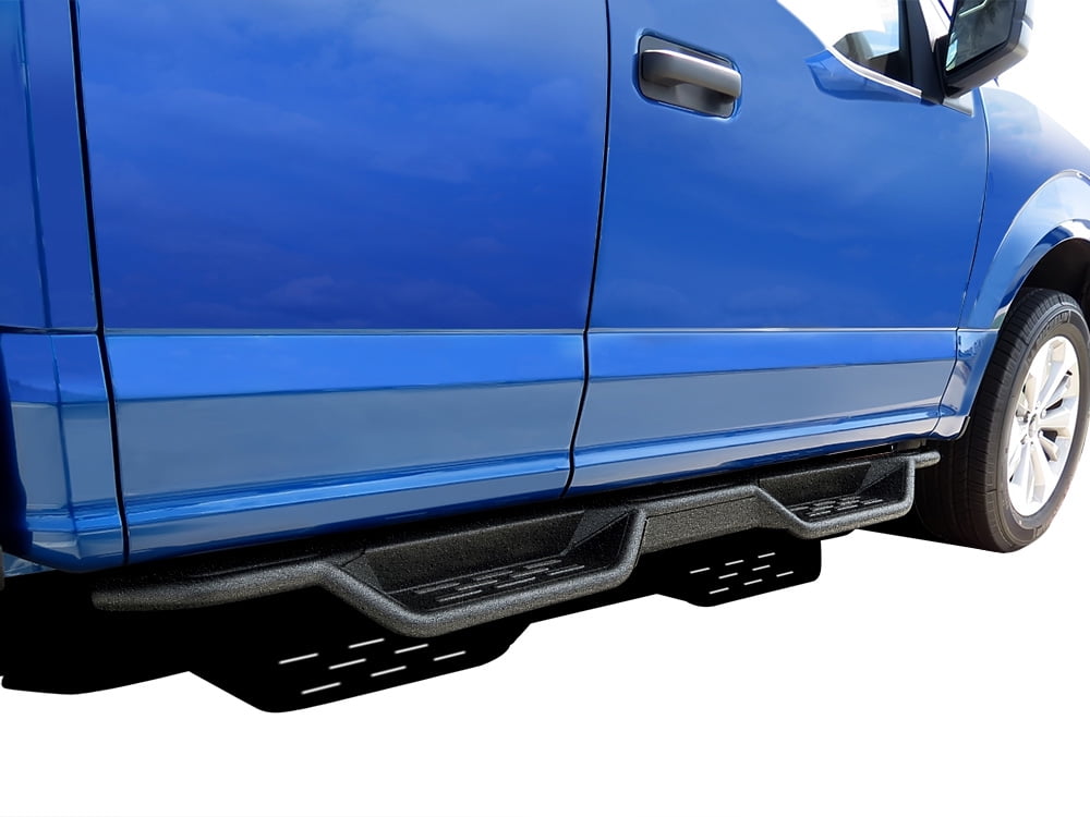 APS Black 6 Inches Tubular Drop Down Style Nerf Bars Running Boards Compatible with Ford F150 2015-2024 Super Cab & F-250 F-350 Super Duty 2017-2024