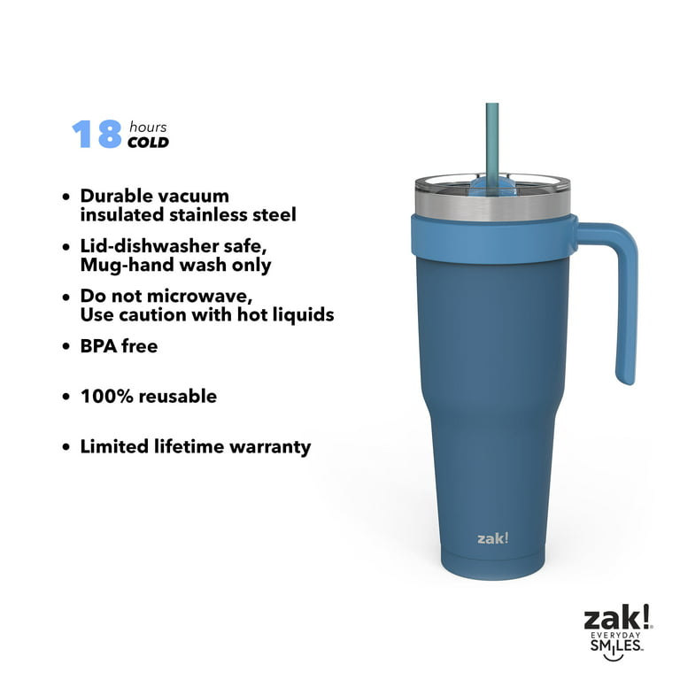 ZAK DESIGNS - 40oz Vacuum Insulated Stainless Steel Tumbler, Lid