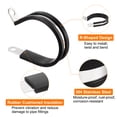 thumbnail image 4 of Uxcell 40pcs Stainless Steel Cable Clamps 1-3/4 Inch Rubber Cushioned Insulated Clamp for Tube Pipe Wire Cord, 4 of 7