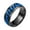 Blue, variant on Men Ring Simple High Polished Jewelry Rotating Chain Inlaid Finger Ring for Party Alloy Gold