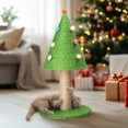 thumbnail image 4 of 25" Christmas Tree Cat Scratching Post, Kitten Kitty Sisal Scratch with Natural Sisal Covered Frame and Colorful Little Balls, Cute Cat Scratcher Toy for Indoor Cats, 4 of 7