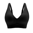 thumbnail image 6 of HNMKIU Wireless Bras for Women Flocked Soft Silicone Strip Seamless Comfort Design Support Breathable T-Shirt Underwear Plus Size Bras Black,XXL, 6 of 6