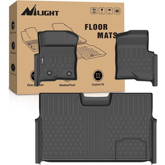 Nilight TPE Floor Mats for Ford F150 F-150 SuperCrew Crew Cab Bucket Seat 2010 2011 2012 2013 2014, All Weather Custom Fit Heavy Duty Floor Liners