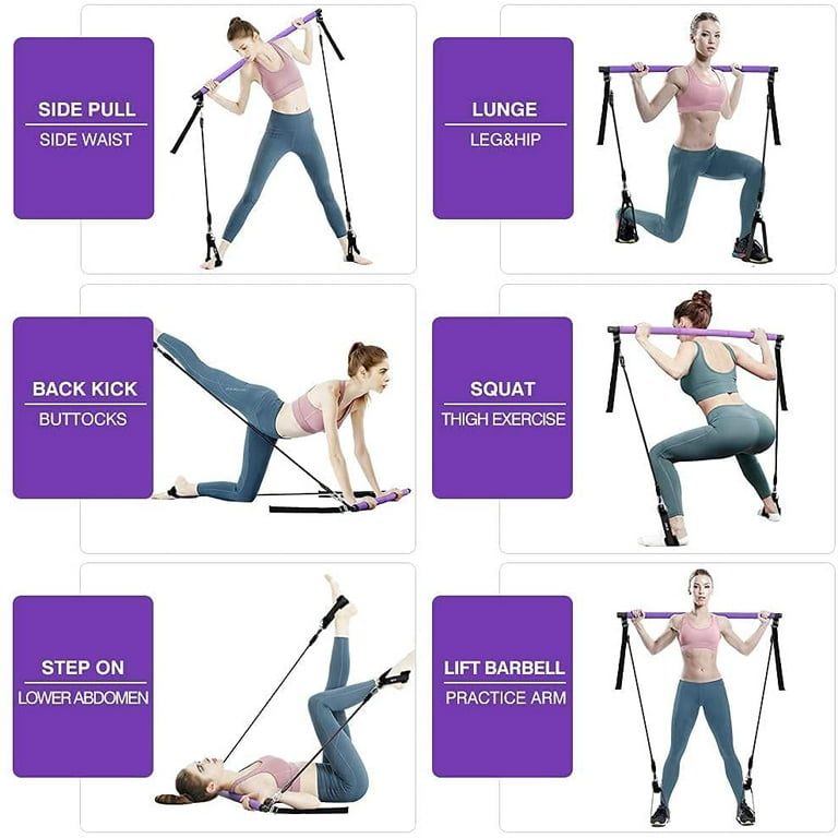 Portable Pilates Bar Fitness Exercise Stick Yoga Booty Leg