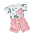 thumbnail image 2 of Musuos Toddler Boys 2 Piece Outfits 6 12 18 24M 3T Tree Print Short Sleeve T-Shirt and Elastic Shorts for Summer Clothes Set, 2 of 7