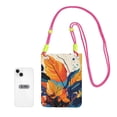 thumbnail image 4 of Lightweight Crossbody Cell Phone Purse Bag with Arm Band, Wallet & Key Pouch for Walking, Travel and Hiking, Leafs Vibe, Fuchusia, 4 of 7
