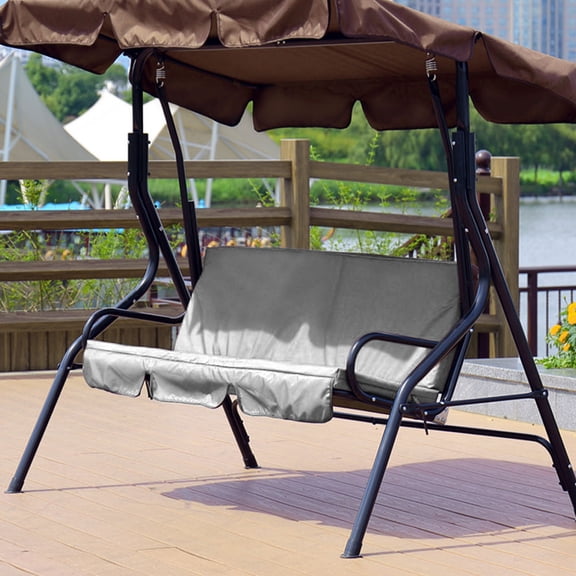 ACOUTO Foldable Waterproof Swing Chair Cushion Cover, Outdoor Swing 3Seat Chair Cover Gray