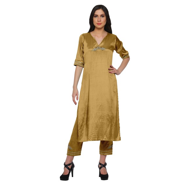 Moomaya Vêtements Indiens Traditionnels pour Femmes Kurta en Viscose Robe de Soirée
