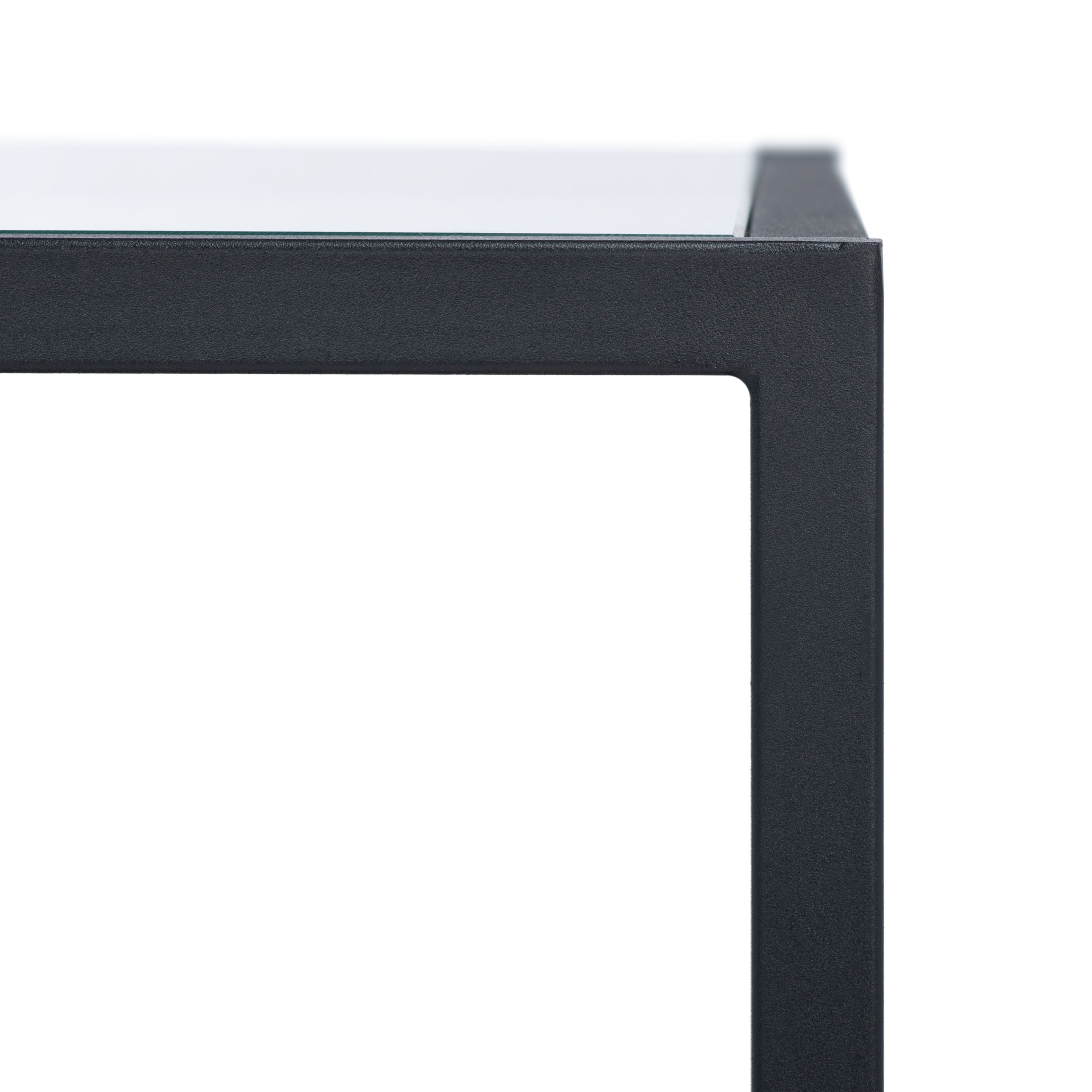 SAFAVIEH Ackley Contemporary Solid Coffee Table, Black with Glass Top (39.4 in. W x 19.7 in. D x 16.5 in. H)