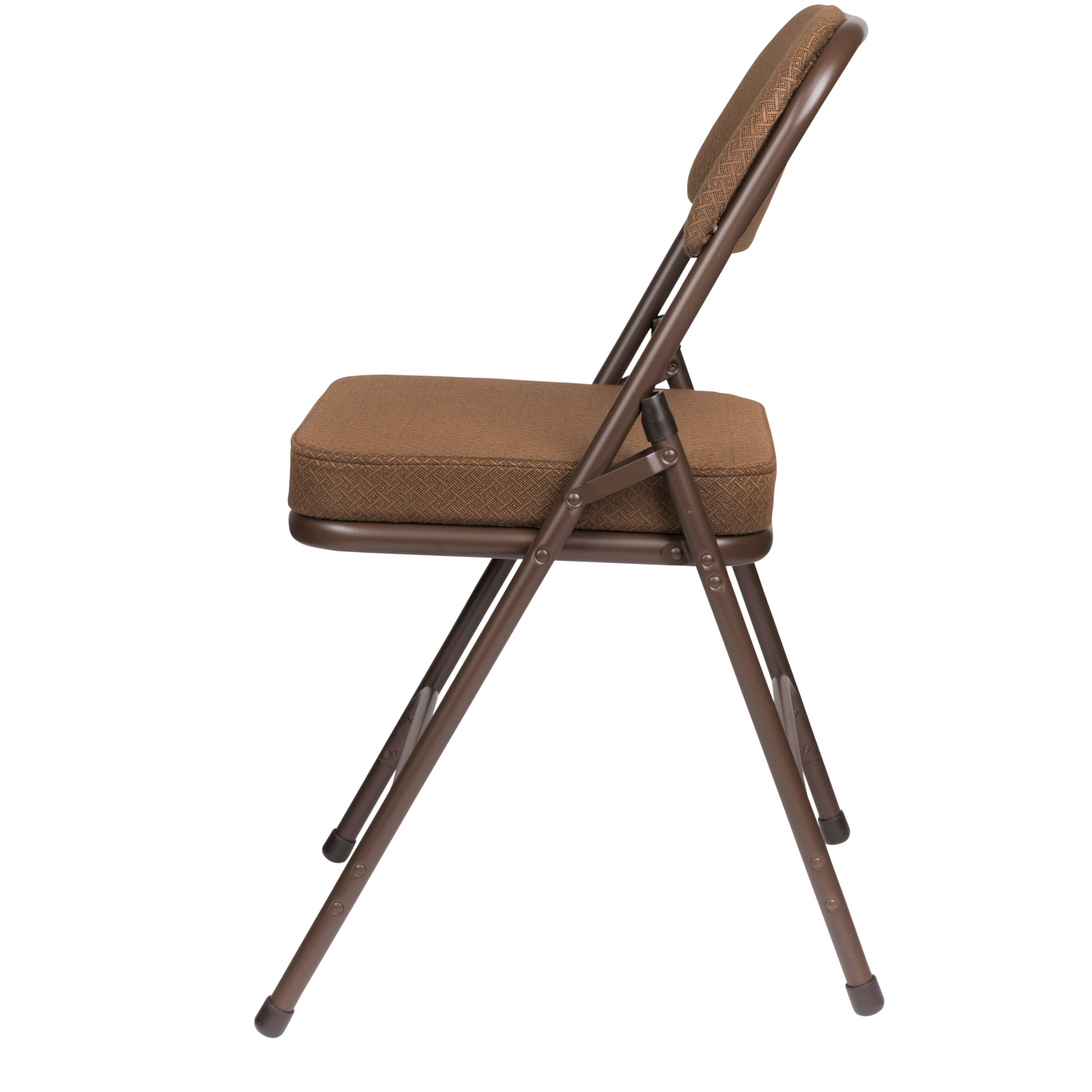 Hampden Furnishings Bernadine Collection Deluxe Fabric Padded Folding Chair, Gold, Pack of 2