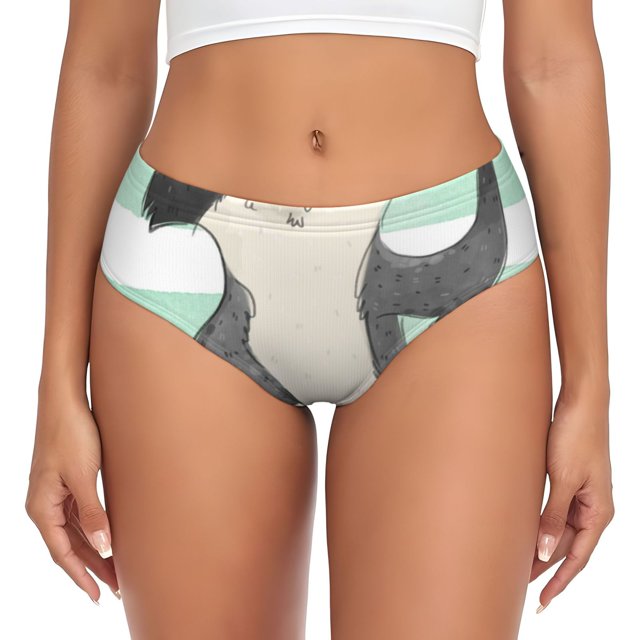 Fotbe Cute Raccoon Calzones Estampados para Mujer – Ropa Interior de Algodón, Cómoda, Suave y Elástica-Small