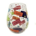 thumbnail image 2 of Lolita Glassware 4.50In Many Thanks Stemless Wine Glass, Glass, Lolita Hand Painted 6008343, 2 of 3