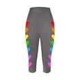 thumbnail image 4 of lcziwo Limited Time Sales of The Day, Capri Workout Leggings for Women Valentine's Day Heart Print Tight Capris Casual Elastic High Waisted Cropped Yoga Pants Gray XXL, 4 of 5