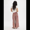 thumbnail image 4 of Pantalones de Rayas para Mujer, Cintura Alta, Pierna , Algodón y , Moda Playera, Cintura Elástica, Pantalones Casuales Sueltos. Rosa S, 4 of 5