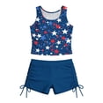 thumbnail image 2 of Odeerbi Niñas Día de La Independencia Traje de Baño de 2 Piezas Patriotic Tank Top Con Sostén Pad & Boyshort Bottom Baño Seco Rápido, 2 of 9