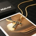 thumbnail image 4 of HZMAN Stainless Steel Large Ankh Cross Pendant Ancient Egyptian Hieroglyphic Symbol 22+2 Inch Chain (Gold-Small), 4 of 7