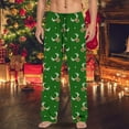 thumbnail image 2 of CONZONE Christmas Men's Pajamas Pants Wide Leg Pajama Pants for Men Casual Xmas Deer Graphic Soft Loose Fit Fall Winter Pjs Trousers Cozy Homewear Loungewear, 2 of 4
