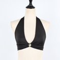 thumbnail image 2 of Haut Sans Fil à Col en V Profond pour Femmes, Bralette Bandage Noir, 2 of 4