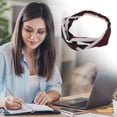 thumbnail image 6 of Unique Bargains 1 Pc Fashion Pinstripe Pattern Cross Elastic Hairband for Women Wine Red Gray, 6 of 6