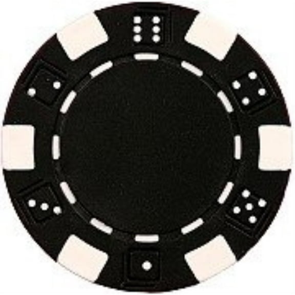 da vinci 50 clay composite dice striped 11.5-gram poker chips (black)