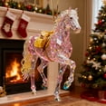 thumbnail image 2 of Shoreew Sparkling Horse Ornament 2D Acrylic Hanging Decor Realistic Christmas Tree Horse Charm Elegant Equestrian Gift for Holiday Tree, 2 of 7