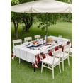 thumbnail image 5 of 60x102 Inch Outdoor Tablecloth with Umbrella Hole Zipper Rectangle Independence Day Rectangular Tablecloths Outside Waterproof Farmhouse Texas Star Wooden Grain Patio Table Cover for Picnic Party, 5 of 8