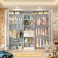 thumbnail image 4 of Homieasy Closet System - 4.75-8FT Closet Organizer System with Wooden Drawers & Cube Storage Organizer, 96" Closet Systems with Cuttable Hanging Shelvings for Nursery, White, 4 of 7