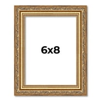 6x8 Frame Gold Solid Wood Picture Frame Width 1.25 Inches | Interior Frame Depth 0.375 Inches |