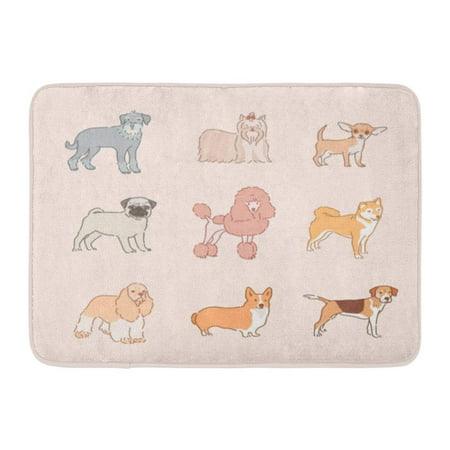 - GODPOK Chihuahua Beagle Various Dog Breeds Line Drawing Flat Design Animal Clip Rug Doormat Bath Mat 23.6x15.7 inch