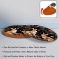 thumbnail image 4 of Rabbit Microfiber Leather Round Coasters (6PCS) - 11x11 cm/4.3x4.3 in, Elegant Drink Coasters Set for Home and Office, Absorbent Coasters for Coffee Table, Bar, and Kitchen Décor, 4 of 6