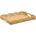 thumbnail image 3 of Grusce Imitation Rattan Tray, Vintage Rectangular Serving Tray, Decorative Tabletop Serving Baskets, Multifunction Organizing Platter for Bread Fruit Tabletop Kitchen, 3 of 10