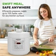 thumbnail image 7 of 6 QT Electric Pressure Cooker - 9 Function Digital Countertop with Preset Cooking Modes, Adjustable Time & Temp Settings (White), 7 of 7
