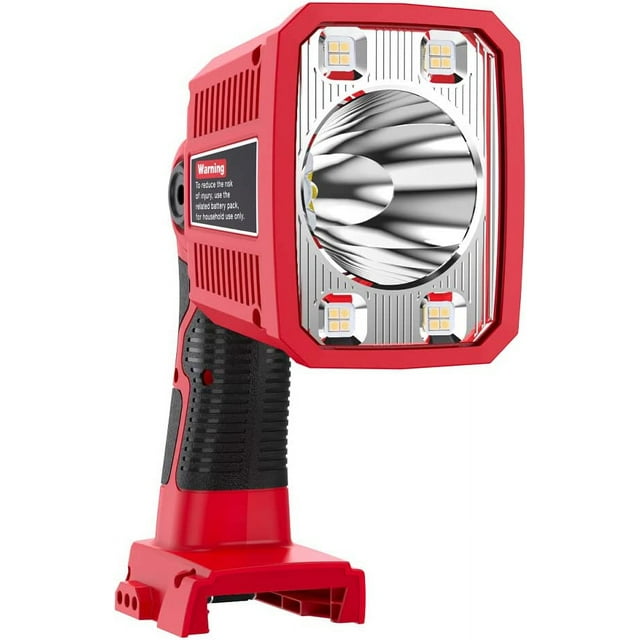 Linterna de 18W para Milwaukee M18 Batería de Ion de Litio de 18V, Reflector de Linterna de 1250LM con Puerto USB, Herramienta de Luz para el Lugar de Trabajo con Cabeza Pivotante de 110 Grados Lu...