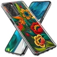 thumbnail image 2 of MUNDAZE LG K51 Shockproof Clear Hybrid Protective Phone Case Colorful Red Orange Folk Style Floral Spring Flowers Cover, 2 of 6