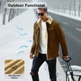 thumbnail image 6 of Fexilor Men's Winter Cotton Sherpa-Lined Jacket, Casual Trucker Outerwear with Flap Pockets, 6 of 12