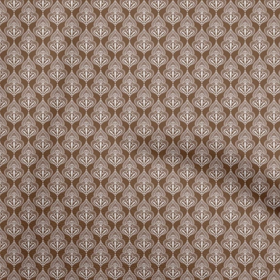 oneOone Polyester Spandex Brown Fabric Asian Block Print Quilting Supplies Print Sewing Fabric By The Yard 56 Inch Wide