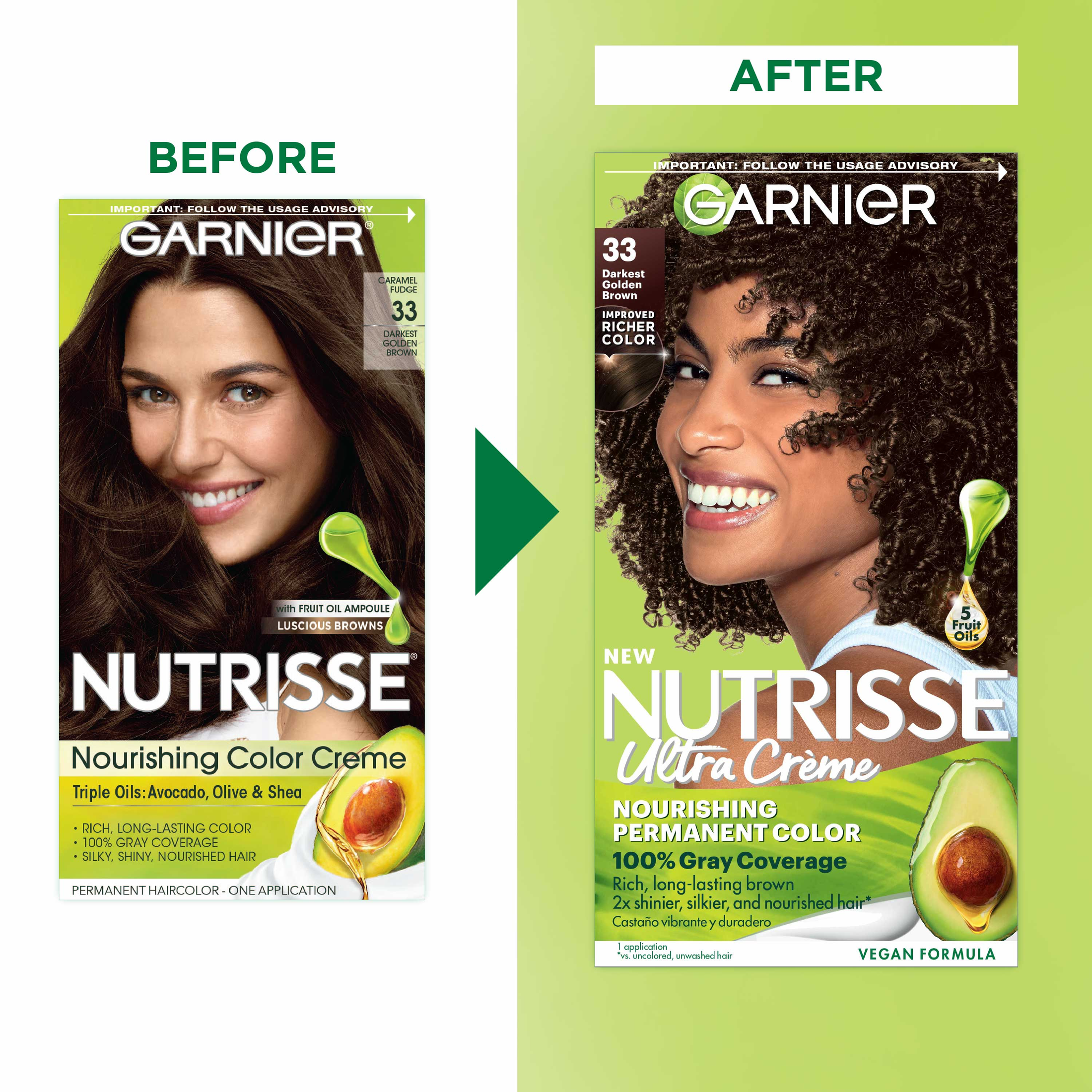 Garnier Nutrisse Nourishing Hair Color Creme, 33 Darkest Golden Brown - image 3 of 11