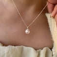 thumbnail image 2 of S925 Sterling Silver Single Freshwater Pearl Necklace For Women Irregular, 2 of 2