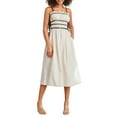 thumbnail image 3 of Mialoley Femmes Été Midi Cami Robe Sans Manches Dos Nouée Spaghetti Robe avec des Poches, 3 of 9
