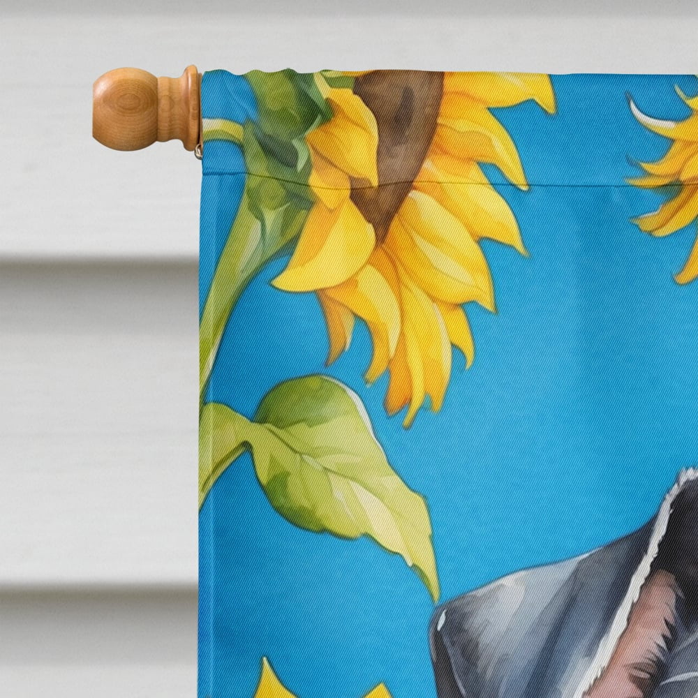 Yorkshire Terrier in Sunflowers House Flag