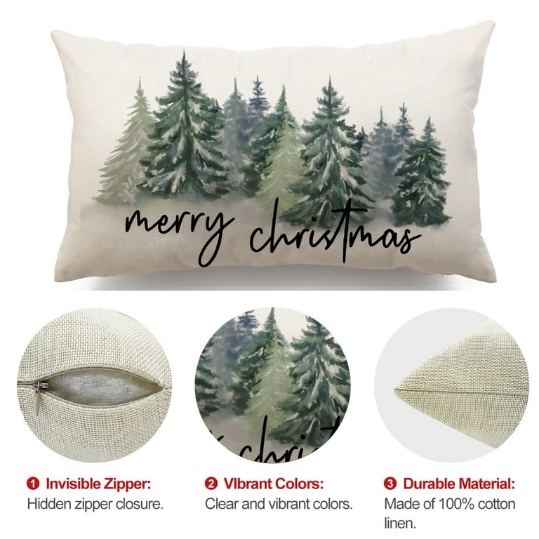 Green hotsell christmas pillows