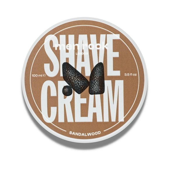 Men Rock Crema de Afeitar, Crema de Afeitar para Hombres, Sándalo, 100 ml
