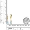 thumbnail image 2 of Gem Stone King 18K Yellow Gold Plated Silver Sky Blue Topaz and Moissanite Dangle Earrings for Women with Lab Grown Diamond (4.49 Cttw, Oval 9X7MM), 2 of 3