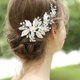 thumbnail image 3 of Peineta para el pelo de novia, accesorios para el cabello de novia con cristales plateados, tocado de diamantes de imitación para mujeres y niñas, 3 of 5