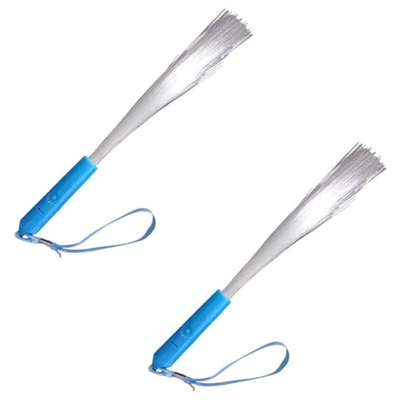 2PCS New Years Eve Glow Sticks, LED Light Up Fiber Optic Wands for Weddings, Concerts, Birthdays and Holiday Parties (Blue)