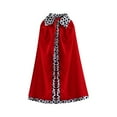 thumbnail image 3 of King Cape King Robe Cloak Party Photo Props Accessory Costume Accessory for Masquerade Carnival Dress up 130cm for Adults, 3 of 9